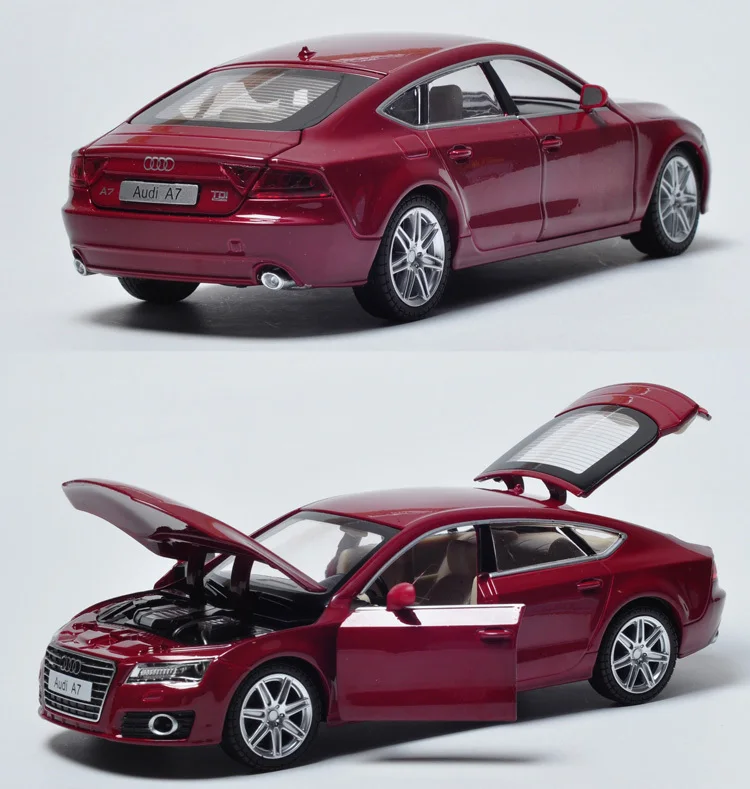 Высокая модель 1:24, новинка, Audi A7 Sportback, модель автомобиля из сплава, металлические литые игрушки для детей, подарки на день рождения, коллекция игрушек
