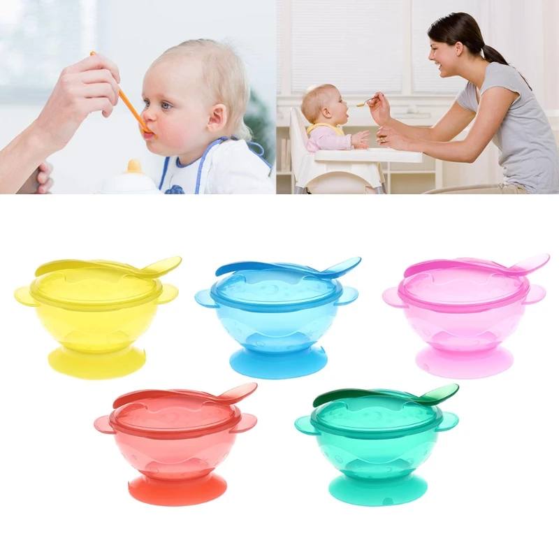 

Slip-resistant Wall Suction Child Tableware Baby Kids Sucker Dishes Gravity Bowl