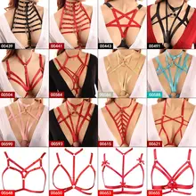 Красный бюстгальтер с Ремешками Бандаж для тела клетчатый бондаж для женщин Милое женское нижнее белье с бантиками плюс размер готическая одежда в стиле панк фестивальный рейв