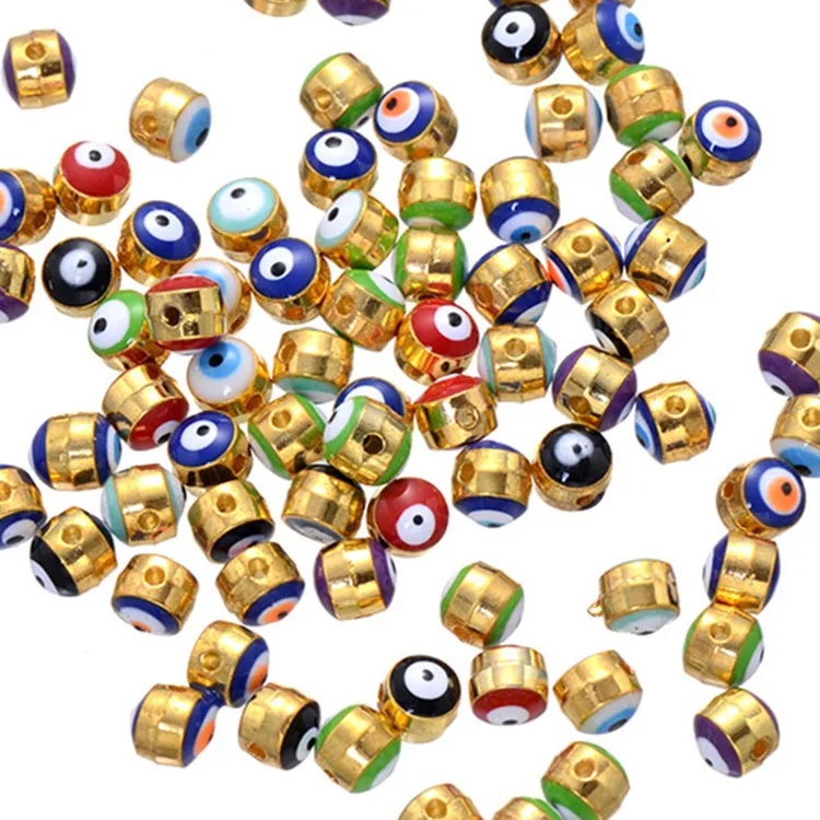 

100pcs/lot Blue Evil Eye Beads Floating Beads Turkey's pendant bracelet beads eyes For Bracelets Jewelry finding 5mm