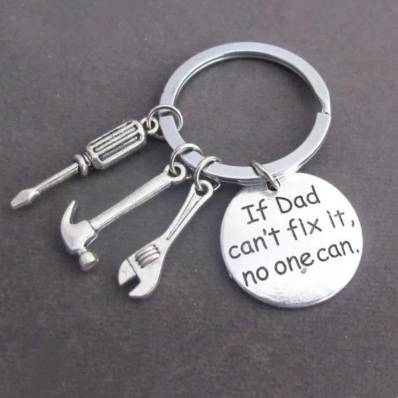 

Mini Tools Keychain " If Dad Can't Fix It No One Can " Father Gift for Daddy's Gift