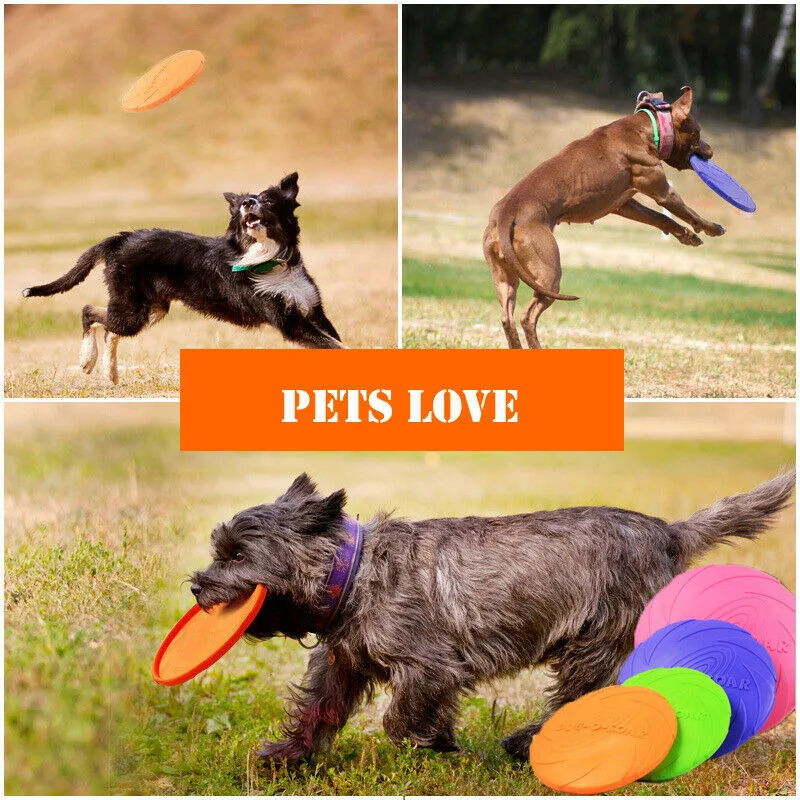 

Newest 15/18CM Pet Dog Toys Exercise Tray Training Tool Silicon Puppy Doggy Flying Catch Throw Fashion Saucer Disc 4Colors
