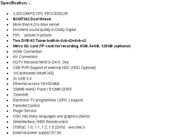 Zgemma Star H.2S спутниковый ресивер 2000 DMIPS процессор Linux OS DVB-S2 Двухместный тюнер декодер Лидер продаж в Великобритании, Италии, Франции, Испании