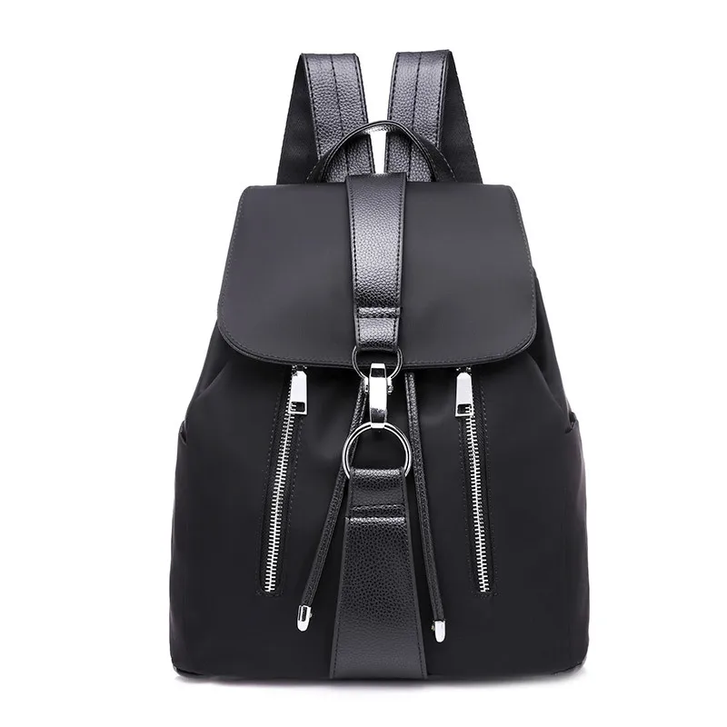Yogodlns женский рюкзак в консервативном стиле, сумки для девочек-подростков, модная сумка, дизайн, нейлоновый рюкзак, водонепроницаемый рюкзак - Цвет: Black
