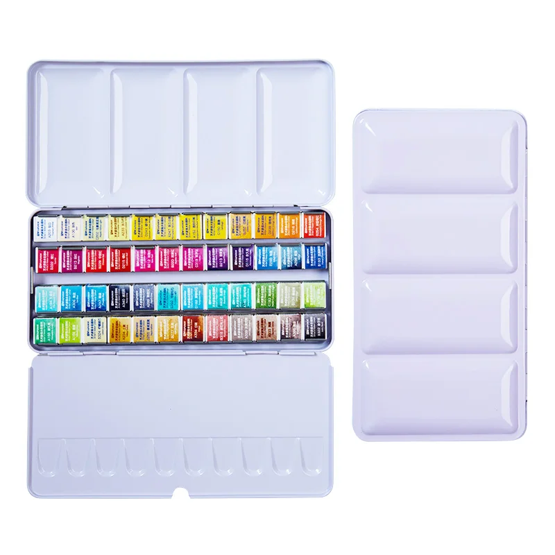 Professional 12/24/36/48 Colors Solid Watercolor Paints Set Tin box Water color Pigment for Art Supplies watercolor painting set watercolor paint watercolor pigment