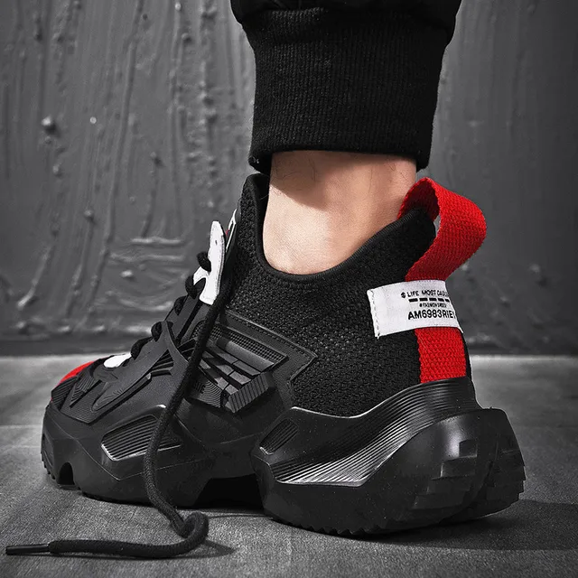 US $17.69 New Spring Breathable Leather Sneakers for Men Running Shoes Lightweight Outdoor Walking Sport Shoe