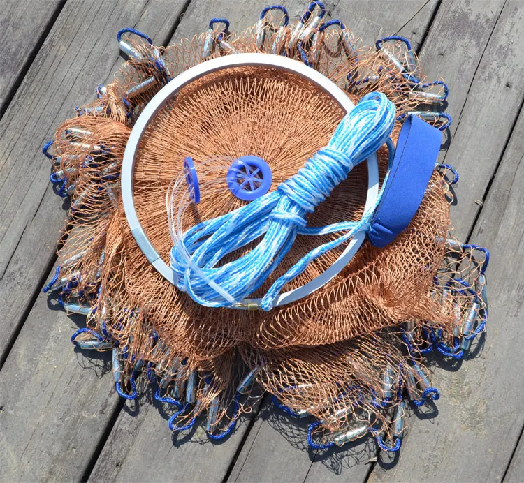 American Sign throwing hand cast net fishing nets spread easily tire