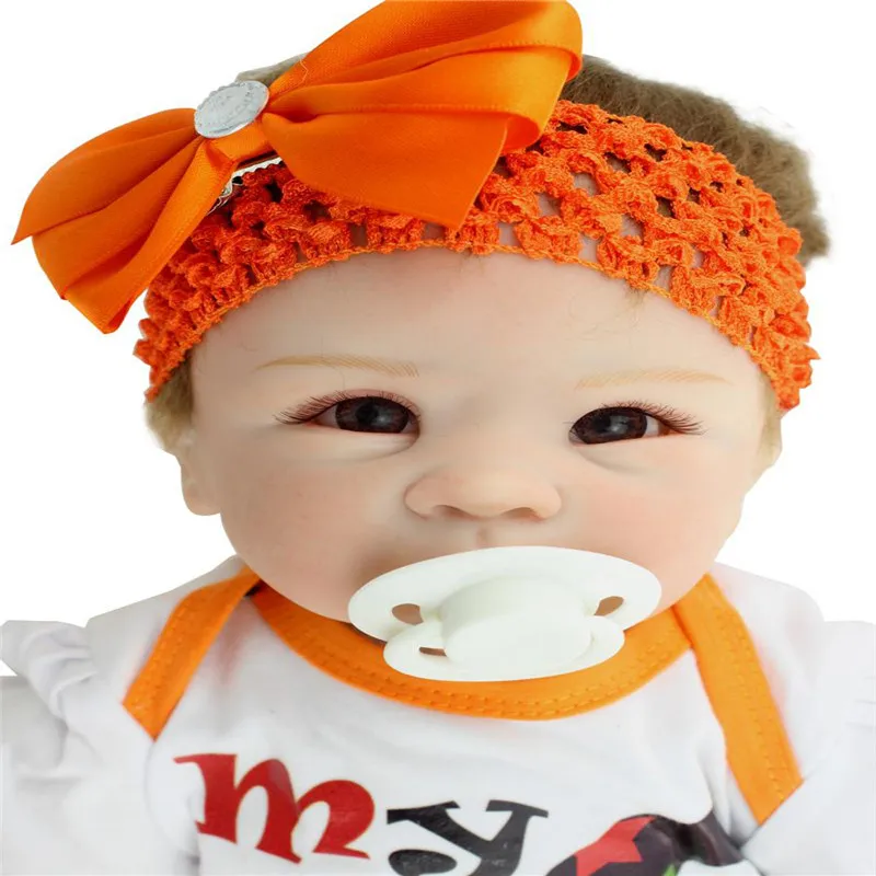 

22inch Handmade Simulation Baby Lifelike Reborn Baby Born Doll Newborn Kids Silicone Playmate Soft Toy For Girls Children MA13f