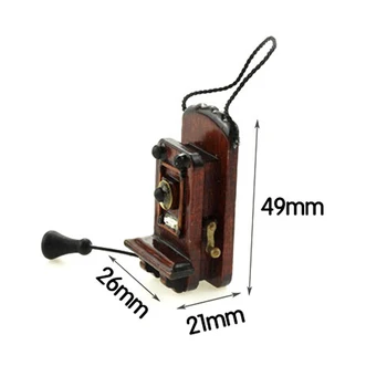 

Vintage Style Wall Mount Phone Dollhouse Antique Furniture Accessories For Livingroom Bedroom Kitchen 1:12 Miniature