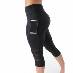 Black Leggings Women Patchwork Mesh Capri Leggings High Waist Fitness Sporting Leggingswith Pocket Mid-Calf Trousers Jegging Black Leggings Women Patchwork Mesh Capri Leggings High Waist Fitness Sporting Leggingswith Pocket Mid-Calf Trousers Jegging