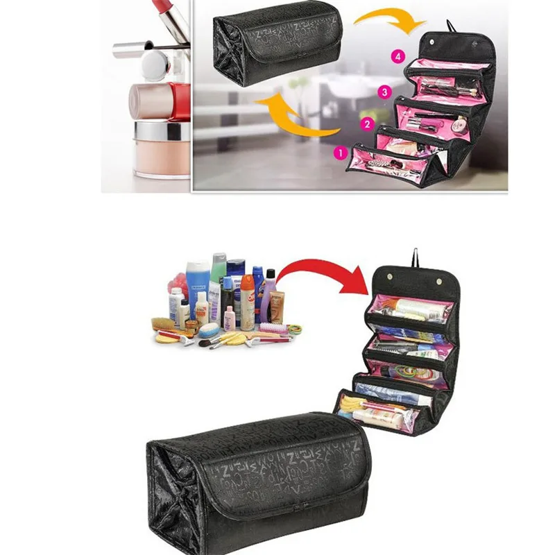 Women Make up Bag Hanging Toiletry Bag Cosmetic Carry On Case Folding Makeup Organizer Cosmetics Bags Brush Storage Box A