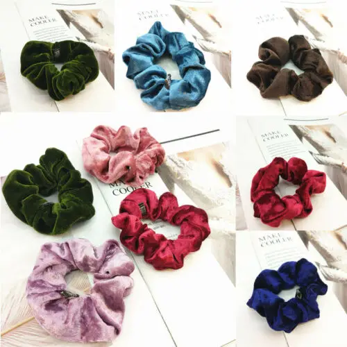 

2019 Women's Girls Sweet Velvet Elastic Hair Bands Hair Rope Scrunchie Ponytail Holder Rubber Band Accessories