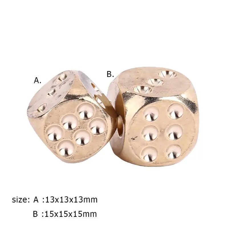 Латунные кубики из твердого металла многогранные Клубные барные принадлежности маджонг шахматные кости