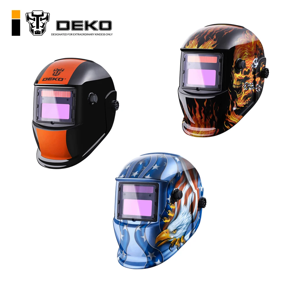 

DEKO Solar Powered Auto Darkening Welding Helmet Adjustable Shade Range 4/9-13 for MIG TIG Arc Welder Mask Diversify Design