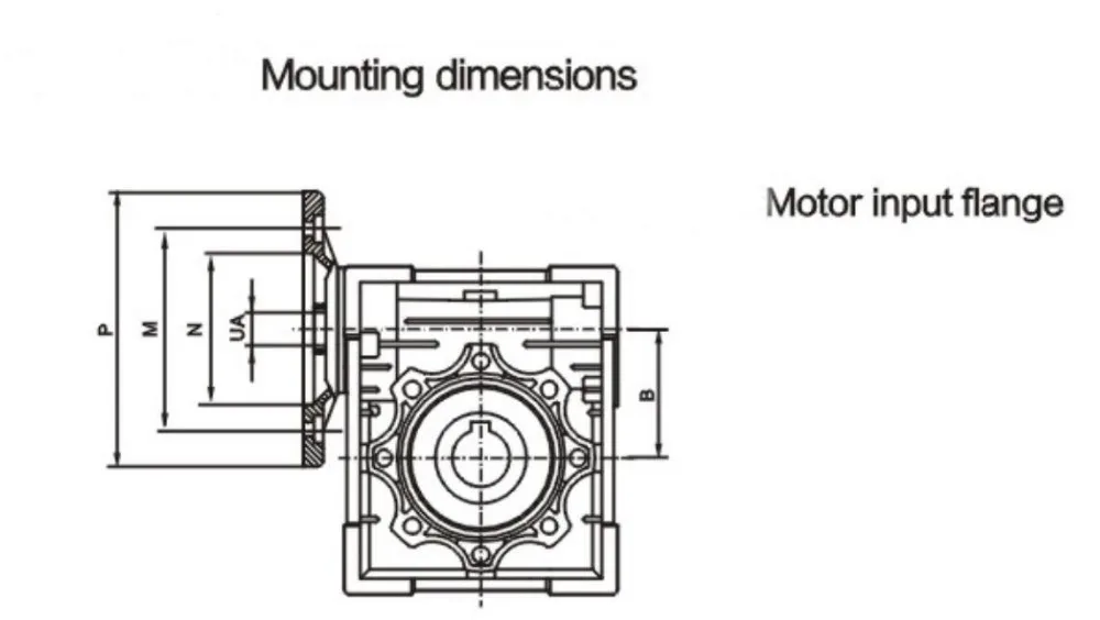 Schneckengetriebe Getriebemotor 60:1 100:1 Gearboxs Speed Reducer NMRV050 80B14 