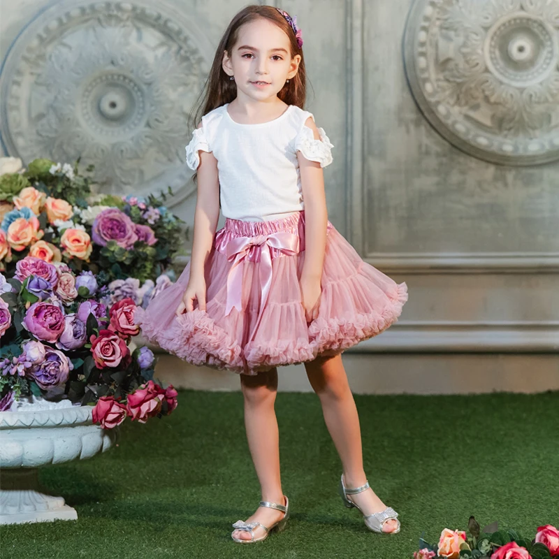 Пачка принцессы для маленьких девочек; юбка; Детские балетные пачки; миниатюрная юбка для танцев с оборками; праздничная одежда для детей