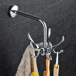 Современные Chrome Крючки для халатов одежды крюк полированной вращающийся крючок для подвешивания Нержавеющая сталь Аксессуары для ванной
