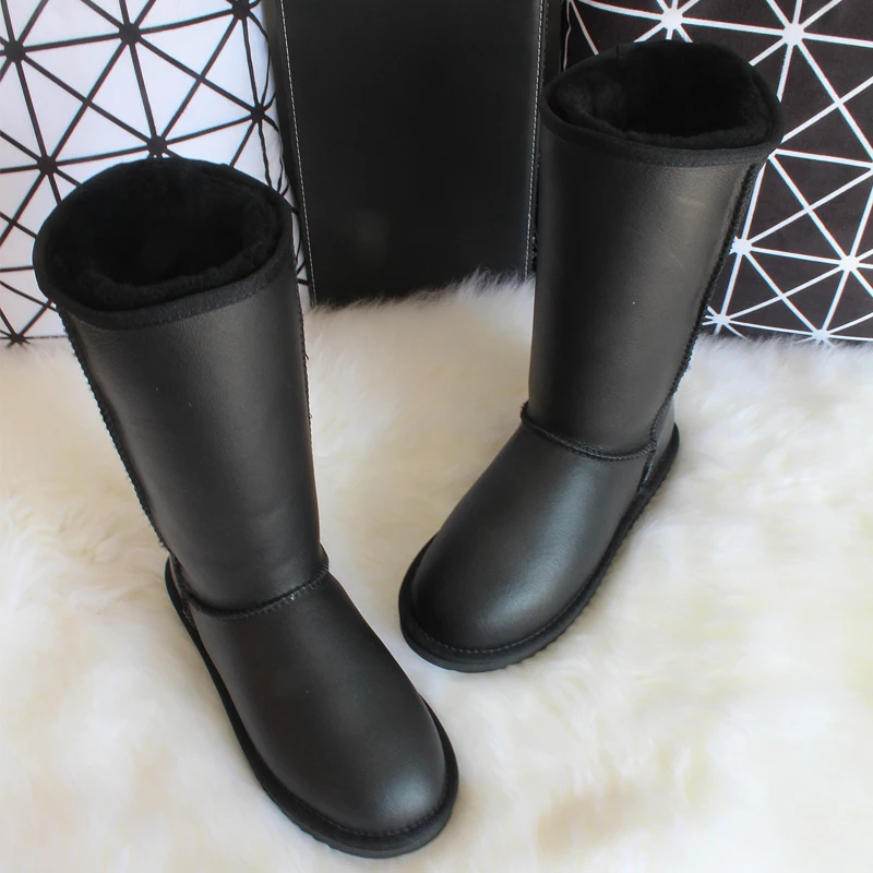 G&Zaco Winter Knee High Snow Boots Australia Sheepskin Boots Natural Wool Sheep Fur Genuine Leather Women Long Boots G&Zaco Winter Knee High Snow Boots Australia Sheepskin Boots Natural Wool Sheep Fur Genuine Leather Women Long Boots