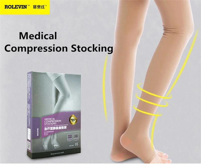 Cheap Price High Quality Medical Varicose Elastic Sockstight Medical Compression Stockings Above Knee OpenClose Toe (9)