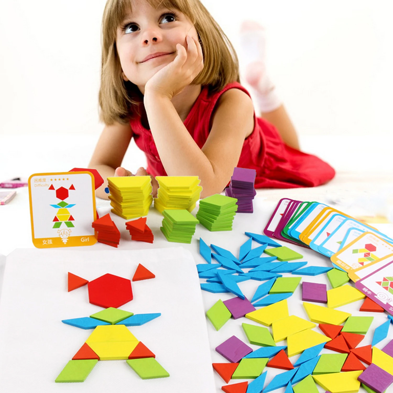 Besegad 155 шт. Смешные деревянные геометрические узоры головоломки Развивающие игрушки с карты сумка для малыша день рождения Рождественский