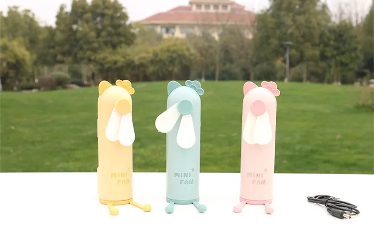 Mini Cartoon Model cute rabbit hand Spray Fan Desktop Can Stand Student Outdoor Handheld Portable Air Conditioning Cold USB | Электроника
