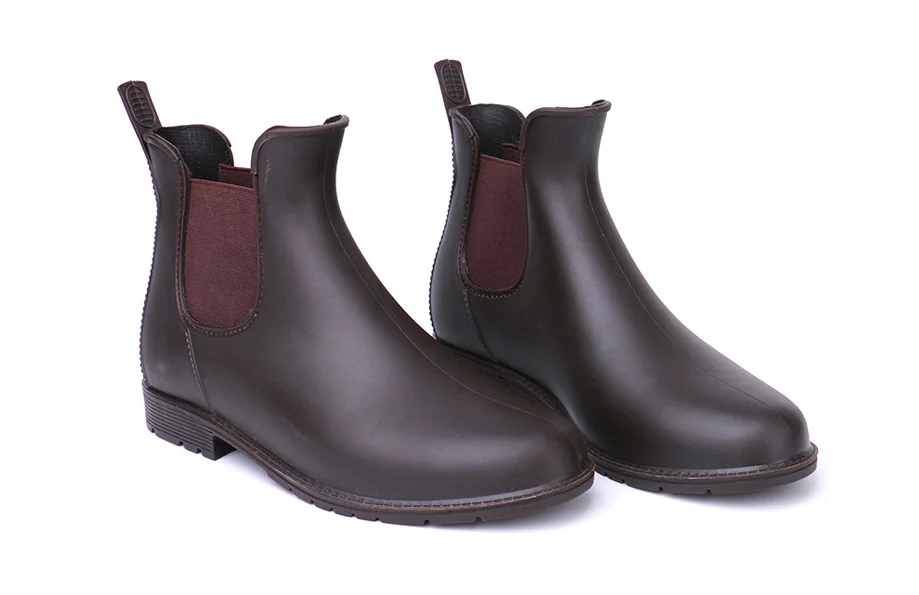 Negro Huanqiu Elástica Lluvia Tobillo Impermeables Zll216 Negro multiple Zapatos marrón Wellies Agua Banda 2018 De Antideslizante Botas Mujeres ZBxqnRFrZw