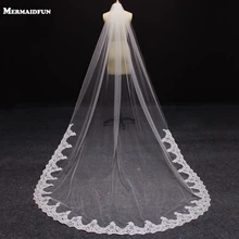 Новая трехметровая Однослойная прямоугольная скатерть с цветами вуаль с расческой собора 3 м свадебная фата, свадьба свадебные аксессуары