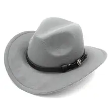 Mistdawn мода для взрослых Западной ковбойская шляпа с широкими полями пастушка Джаз сомбреро церкви Джаз Кепки s черный кожаный ремешок 9 Цвета