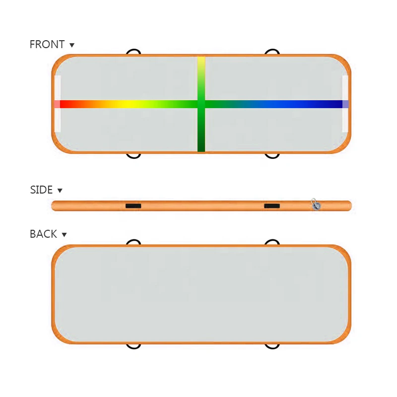 1-3 м надувная аэродинамическая гимнастика, матрас для спортзала с барабаном, Йога, олимпийка, водный матрас для дома/пляжа/воды, йога - Цвет: color orange