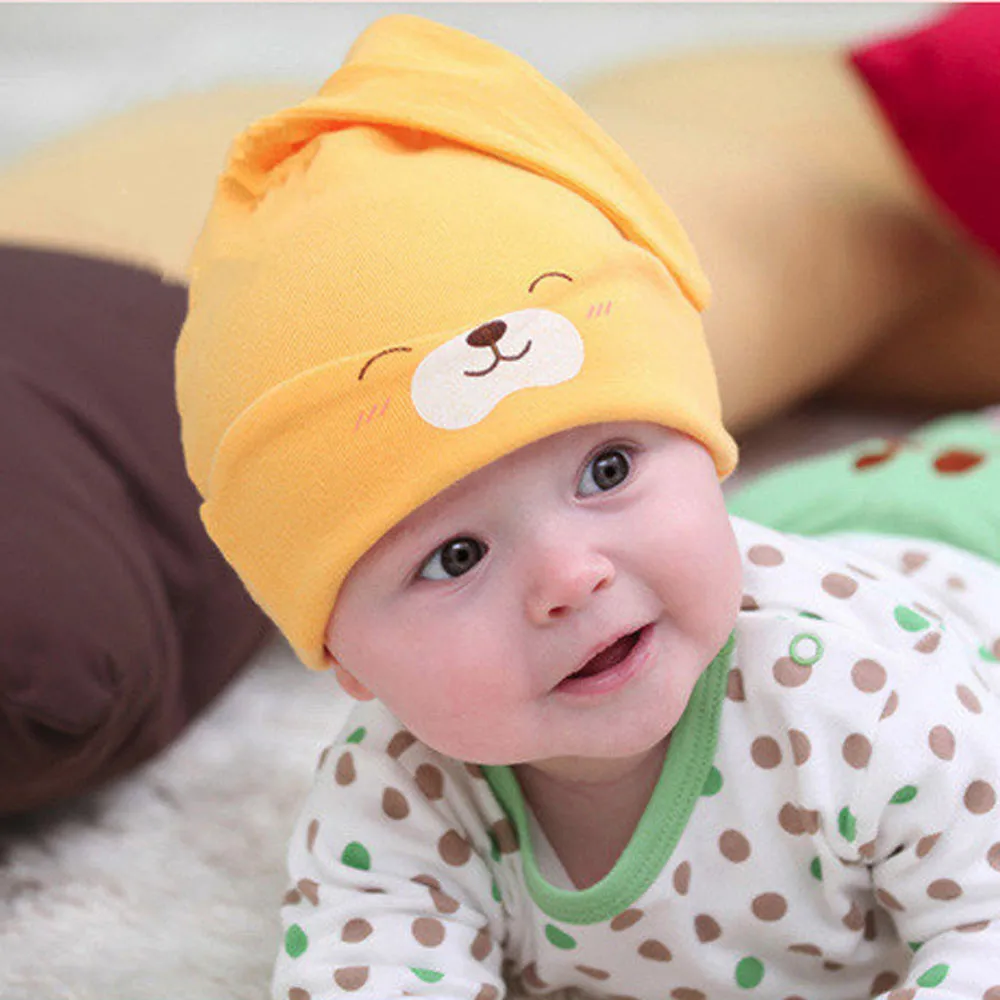 

Sweet Baby Girls Boys Cartoon Toddlers Cotton Sleep Cap Headwear Hat Hats For Newborn Babies Lovely Soft Comfortable Girl Hats