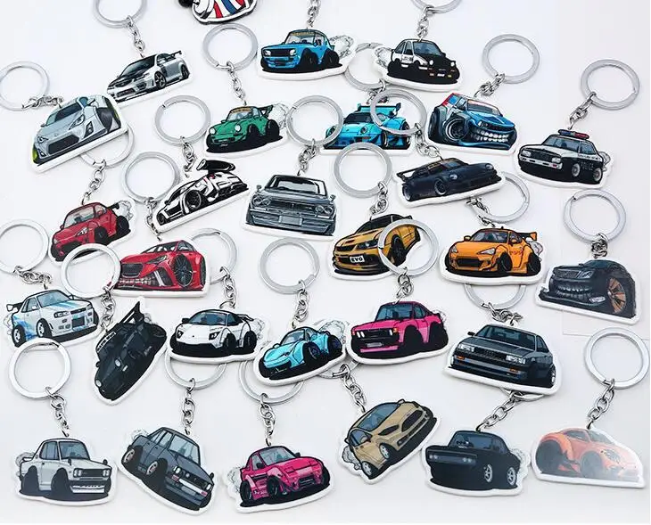 

JDM CAR Model Keychain Keyring Key Chain Rubber Key Ring wholesaler