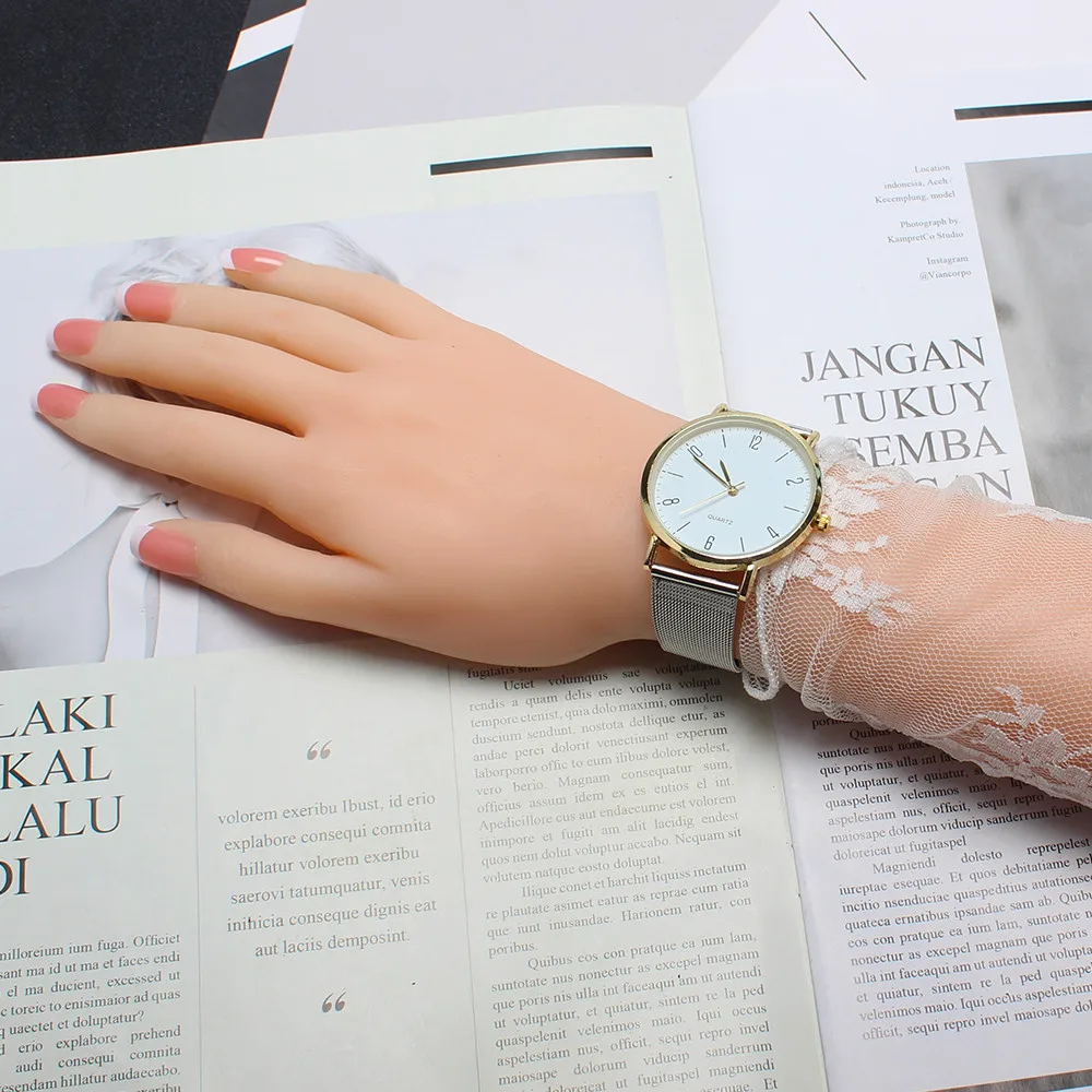 

Stainless Steel Mesh Women Watches Top Luxury Ladies Alloy Minimalist Quartz Wrist Watch relogio feminino zegarek damski &Ff