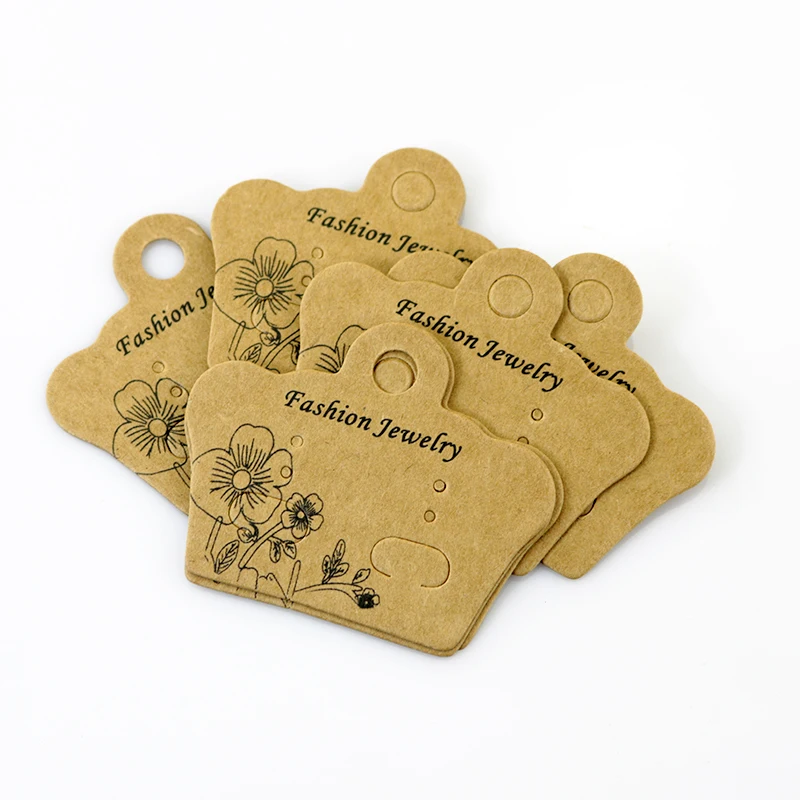 Earring Card Holds 5x4cm Kraft Paper Crown Shape Jewlery Card 500Pcs