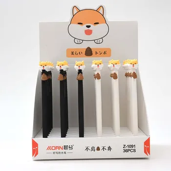 

36 pcs/lot Dog Poo Gel Pen Cute 0.5 mm black ink Signature Pen School Office writing Supplies Promotional Gift