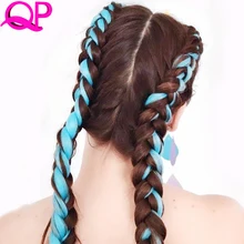 Qphair один шт пучки кос-жгутов вязания крючком ручной работы волосы высокие темпекарские трещин e fibercrochet вязание крючком синтетические косички для плетения волос