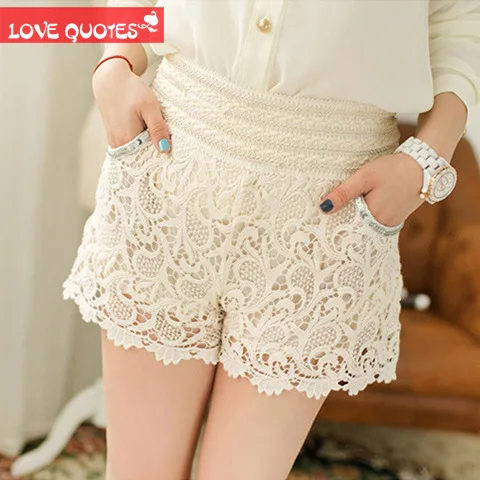 Free Shipping 2013 Women Fashion Solid Color Tights Warm Sweet Embroidered Lace Stitching Waist Shorts Q036 | Женская одежда