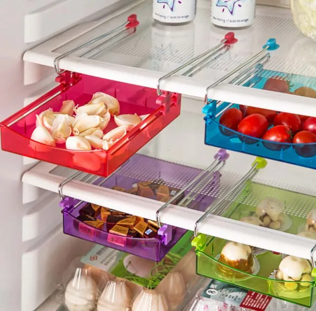 Smart Slide Fridge Freezer Refrigerator Shelf Rack Holder Space Saver