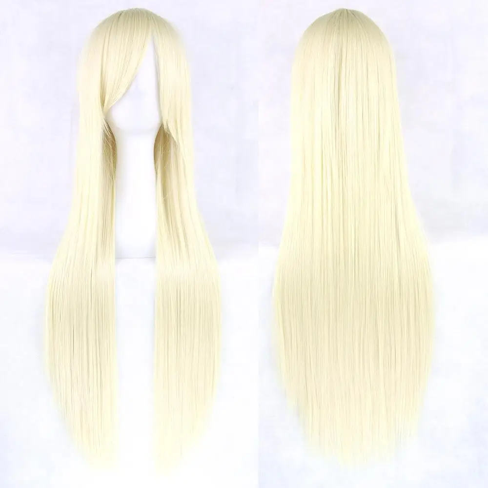 Soowee 80 см Длинные Синтетические волосы белый фиолетовый косплэй Искусственные парики термостойкие волокно Вечерние черные волосы пряди