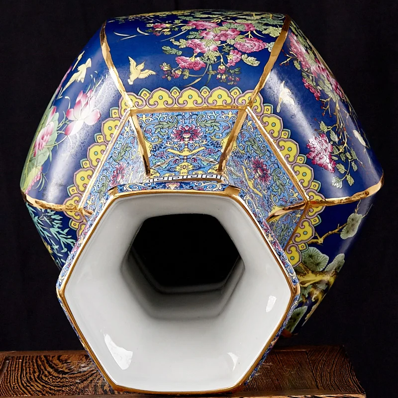 Цзиндэчжэнь керамика имитация Qianlong год антикварная ваза Китайская классическая гостиная украшения ремесла декоративная ваза