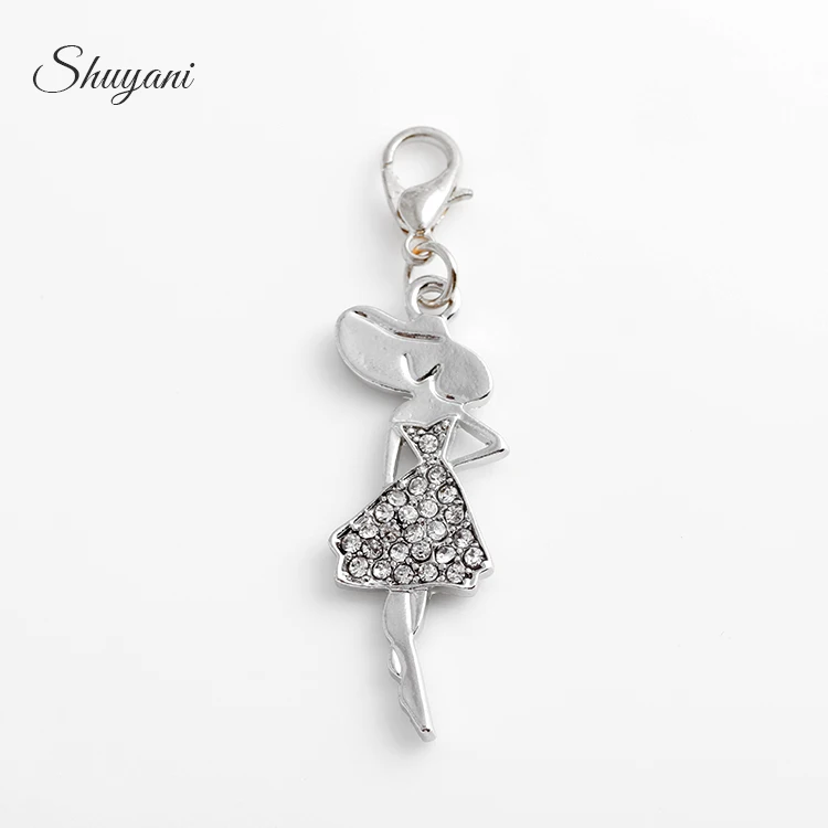20pcs-lot-Fashion-Silver-Plated-Dangle-Charms-Crystal-Lady-Girls-Charms-Pendant-for-Jewelry-Making-DIY