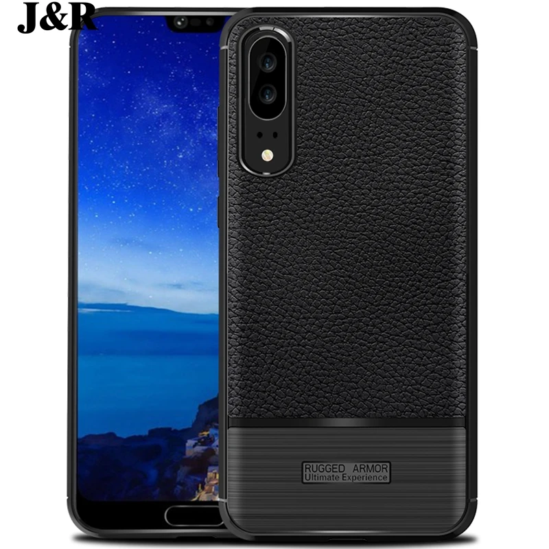 For Huawei P20  Case for Huawei P20 lite Cover Litchi Leather Grain+Carbon Fiber Luxury Silicone Phone Cases For Huawei P20 Pro