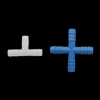 

50 Pcs Tee Tube Outside Diameter 8mm Chicken Rabbit Quail Doves Pets Poultry Nipple Drinker Hose Connector