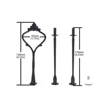 Лучшая цена различных цветов кекс металлическая чашка 3 уровня маленькая корона форма свадебные черные стержни-подставки для торта