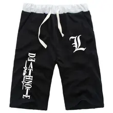 Аниме, аниме, надпись Lawliet Ryuk, прямые шорты по колено, хлопок, повседневные, для фитнеса, пляжные шорты, тренировочные штаны с карманами, Cos, брюки