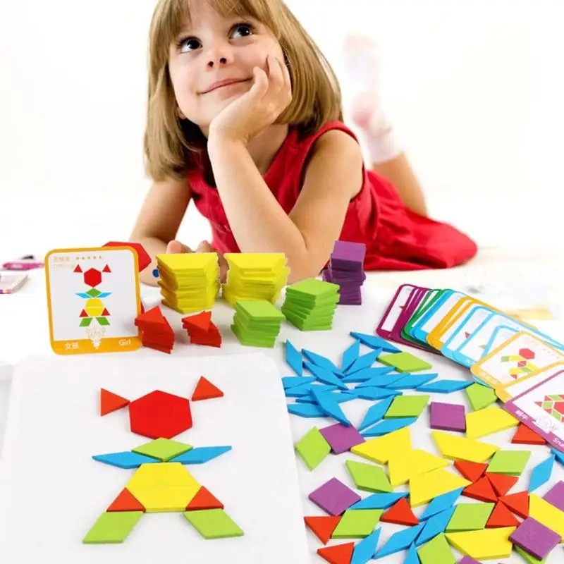 155 шт Монтессори деревянная настольная игра-головоломка набор Красочные Детские Обучающие деревянные игрушки для детей Обучающие Развивающие игрушки