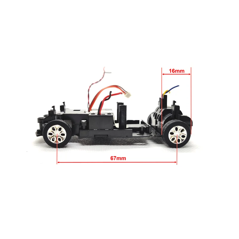 DasMikro нано полный пропорциональный RWD DIY RC шасси для 1/43 1/32 модификации