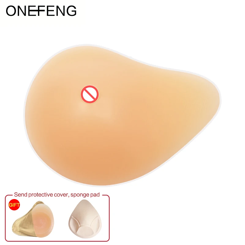 ONEFENG 600-1000g Silicone Fake Breast Form Mastectomy Cancer Woman Artificial Boob False Chest Soft Prosthesis |