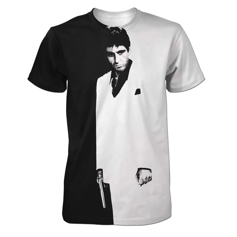 

REAL American US SIZE SCARFACE hd Custom made 3D Sublimation Print T-Shirt plus size 3xl 4XL 5XL 6XL