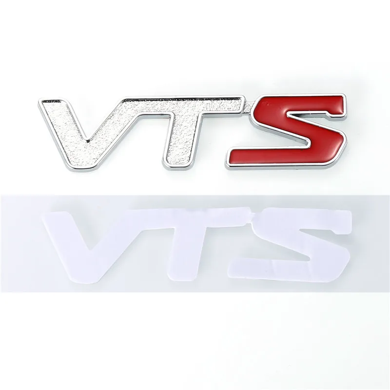 Металлический 3D стикер с логотипом VTS, автомобильный значок, украшение автомобиля для Citroen, Citroen, C-QUATRE, C2, C4, C5, красный, серебристый цвет