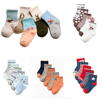 

5pcs/set Kids cotton cute socks Autumn Winter children short socks for boys and girls